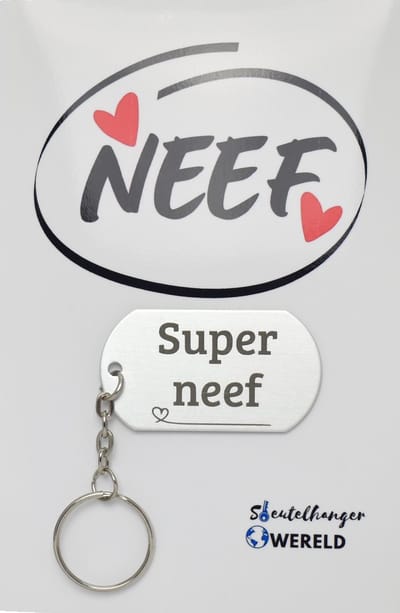 Super neef Sleutelhanger inclusief kaart - neef cadeau - neef - Leuk kado voor je neef om te geven - 2.9 x 5.4CM