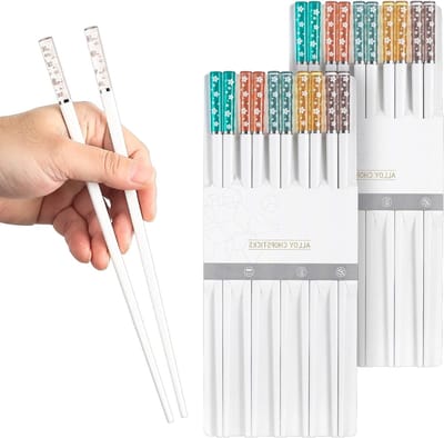 Set van 10 Herbruikbare Sushi Eetstokjes, Vaatwasserbestendig en Geschikt voor Chinese Keuken, Ideaal voor Thuisgebruik en Feestjes