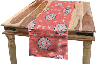 ABAKUHAUS Tafel-loper – 40x180 cm, Gebloemd, Polyester, Machinewasbaar