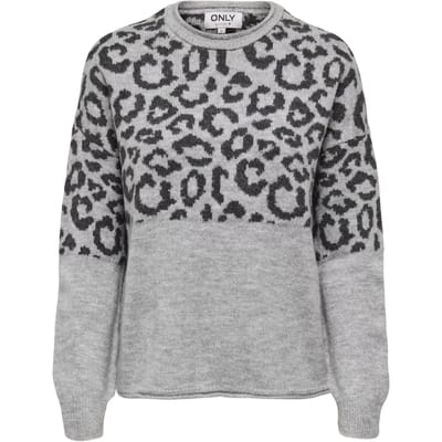 ONLY - ONLJADE ANIMAL LS O-NECK KNT NOOS - Dames - Gebreide truien