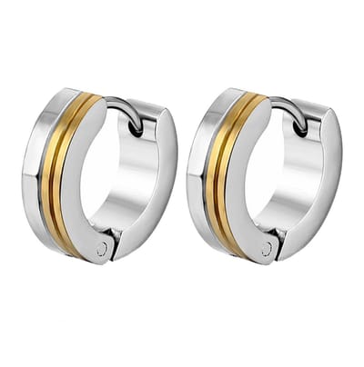 Fako Bijoux® - Oorbellen - Oorringen - Stainless Steel - 13mm - Zilver/Goud