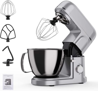 Keukenmachine - Mixer Kom - Bakken En Koken - Krachtige 2000W Motor - 5 Liter Kom - Zilver