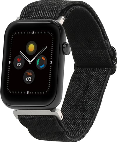 kwmobile nylon bandje voor smartwatch - geschikt voor Ticwatch GTH / E3 / C2 - 14 - 22 cm - Polsbandje in zwart