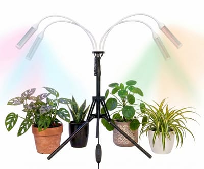 YUGN LED Kweeklamp voor Planten met Standaard en Timer Full Spectrum 4 Lampen
