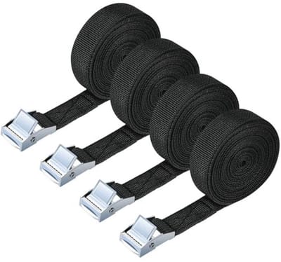 Heavy-duty spanbanden – 4 stuks verstelbare ratelbanden voor motorfiets, vracht en aanhangwagens – 250 kg laadvermogen