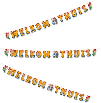 LUQ – Welkom Thuis Slinger – 3m – Papier – Luxe Welcome Home Party Decor – Thuiskomen Feest Versiering – Direct Ophangen