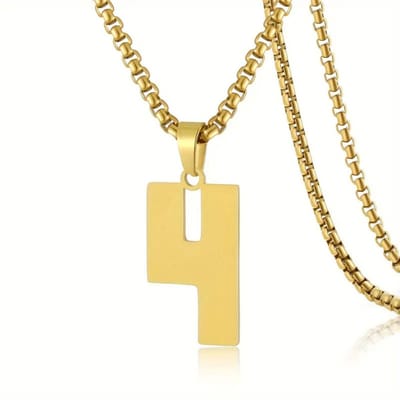Livano Ketting - Heren - Staal - Nep zilver - Met Hanger - Nep Goud - 4