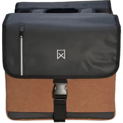 Willex - Dubbele Canvas Bisonyl Tas - 30 Liter - Universele Bevestiging - Zwart/Bruin