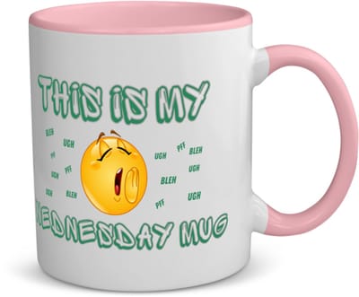 Akyol - this is my wednesday mug koffiemok - theemok - roze - Koffie - iemand die houdt van koffie - kopje koffie - woensdag koffie - koffie liefhebbers - quote - verjaardagscadeau - cadeau - kado - gift - geschenk - verrassing - 350 ML inhoud