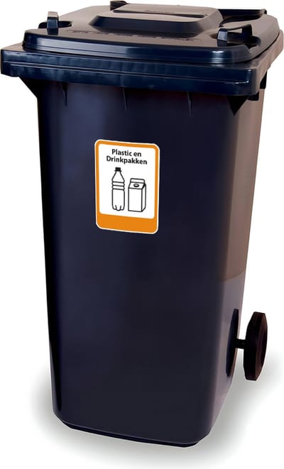Stickervel - Plastic en Drinkpakken - container sticker - kliko sticker - afvalbak stickers - vuilnisbak - CoverArt