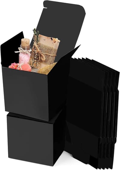 Cadeaudozen Kraftpapier - Verpakking Dozen - Feestelijke Geschenken - Spatwaterdicht Oppervlak - 15x15x15 cm - Zwart