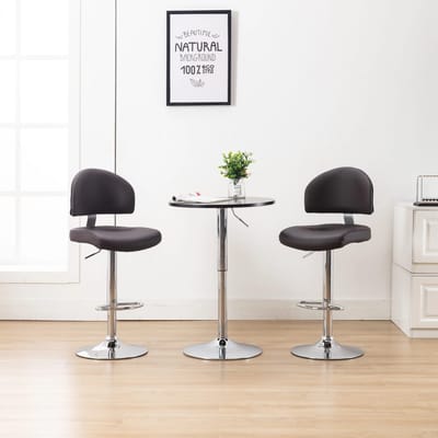 vidaXL - Barstoelen - 2 - st - kunstleer - bruin