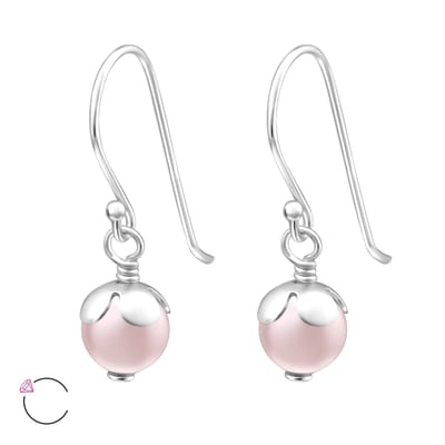 Montebello Oorbellen Adora Pink - 925 Zilver - Swarovski Parel - ∅6mm – 21mm