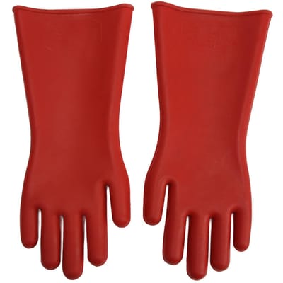 Paire de Gants Isolants Électriques Caoutchouc Naturel Anti-Électricité Haute Tension 10000V Isolants pour Électricien blanc
