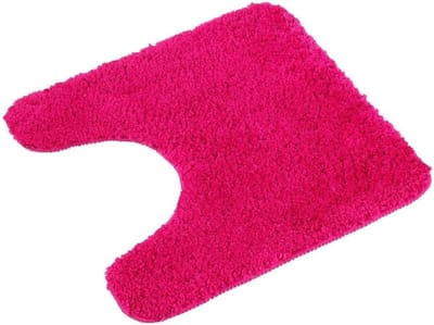 WC-mat met uitsparing voor toilet (45x45 cm) • Antislip wc-mat met uitsparing • Badkamer-tapijt toilet • Badmat wasbaar • Extreem absorberend • Kleur: fuchsia • ®