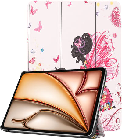 Hoesje - Geschikt voor Apple iPad Air M3/M4 (2025/2026) - 11 inch - Dun & Stevig - Trifold Bookcase - Hard Cover - Hardcover Book Case - Tablet Hoes - Elfje