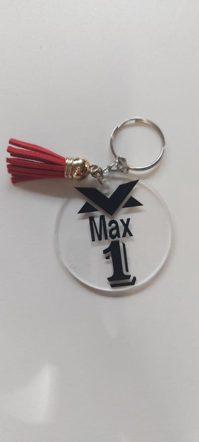 Sleutelhanger Max 1 zwart, Bedrukte sleutelhanger, Sleutelhanger max, Max, GP, Sleutelhanger autorace, Sleutelhanger