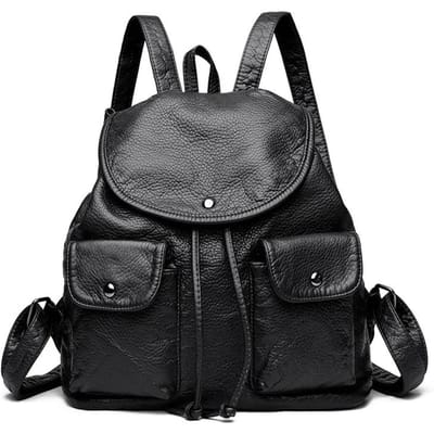 Luxe Hoge Kwaliteit PU Leer Dames Rugzak Mode Klinknagel Ontwerp Dames Schoudertas Grote Capaciteit Dames Anti-diefstal Rugzak 29cm 12cm 31cm zwart