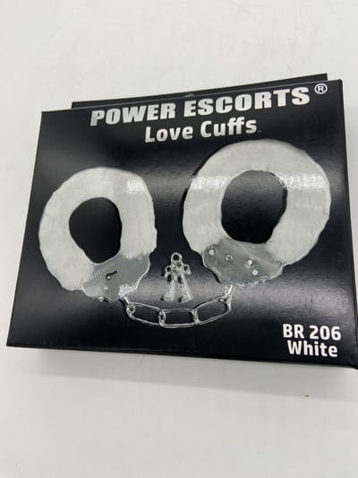 Power Escorts Love Cuffs Gevoerde Handboeien Wit - Luxe Verstelbare Boeien met Zachte Voering - BR206