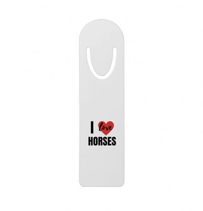 Hacebo® - I love horses metalen boekenlegger - Paarden - paarden liefhebbers - verjaardagscadeau - kado - gift Bladwijzer boekenleggers - 12.7 cm x 3.2cm