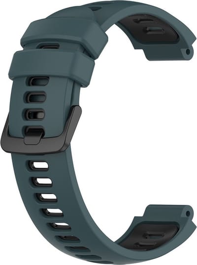 Siliconen bandje - geschikt voor Garmin Forerunner 220 / 230 / 235 / 620 / 630 / 735XT / Approach S20 / S5 / S6 - olijfgroen-zwart