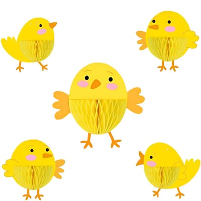 Paasdecoratie Kuikentjes 5 Stuks - Pasen - Paasversiering - Paaskuikentjes - Lente Decoratie - Gele Versiering