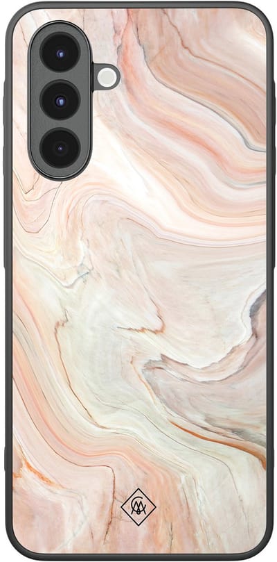 Casimoda® hoesje - Geschikt voor Samsung Galaxy A17 - Marmer Waves - Zwart TPU Backcover - Water - Bruin/beige