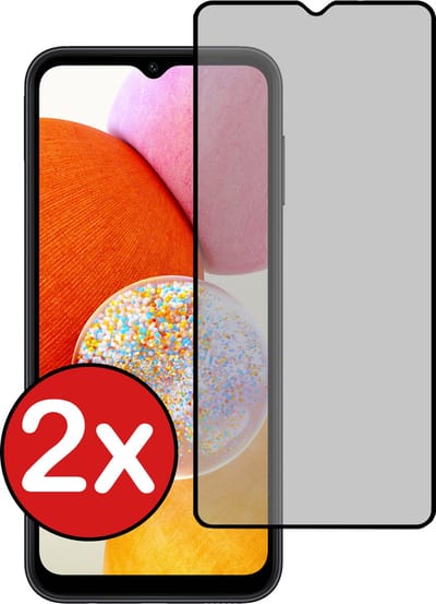 Screenprotector - 2 Stuks - Geschikt voor Samsung Galaxy A14 - Privacy Filter - Beschermglas - Gehard Glas - Tempered Glass - Screen Protector