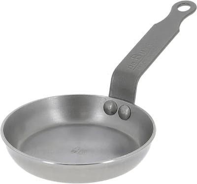 Blini Pan - Kleine Koekenpan - Pannenkoekjes Bakken - Gietijzeren Kwaliteit - 12 Centimeter - Zilver