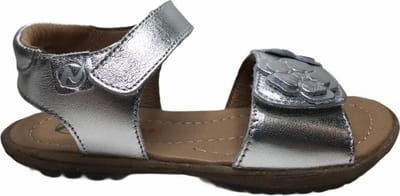 Naturino velcro bloemen lederen sandalen Begonia Silver mt 24