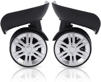 Dailygoods- Kofferwielen Vervangset - Zwenkwielen - Geschikt voor Koffers - Hoogte 9.5cm - Diameter 6cm - Eenvoudige Installatie - Bagagewielen
