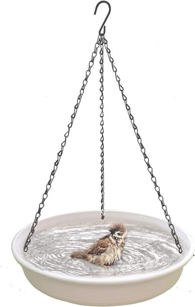 Hangend Vogelbad 12 Inch - Vogeldrinken en Voederbak met Haak en Ketting voor Tuin en Patio
