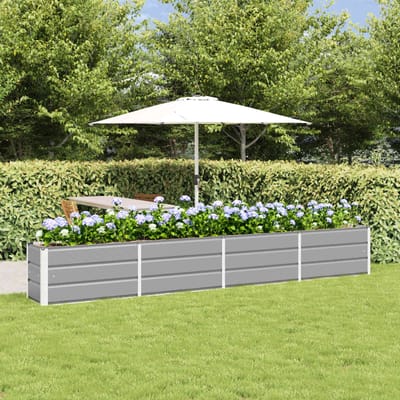 vidaXL - Plantenbak - Lichtgrijs - 320 - x - 40 - x - 45 - cm - Staal