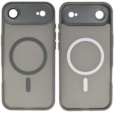 MagSafe Hoesje Geschikt voor iPhone Air - Mat-Transparent met Camera Beschermer Case - Grijs