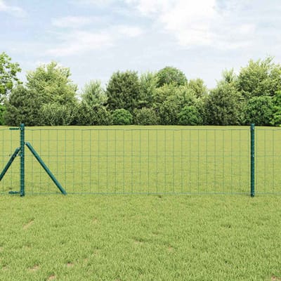 vidaXL - Euro-hek - met - grondbevestiging - 10 - x - 0,4 - m - PVC-Coated - Staal - Groen