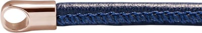 Quiges Leren Ketting Blauw zonder Sluiting Clipring voor Hangers - RVS - Dames - 70cm - EPK093