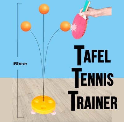 Allernieuwste.nl® Tafel Tennis Trainer voor Kinderen - Tafeltennis Spel - 2 Houten Batjes en 3 Ballen - Aktief Spelletje