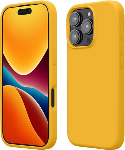 kwmobile telefoonhoesje geschikt voor Apple iPhone 16 Pro Max - Hoesje met siliconen coating - Smartphone case in honinggeel