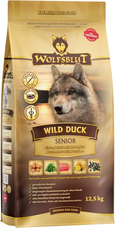Wolfsblut Grain Free Senior Dog Wild Duck 12,5 kg - Hond