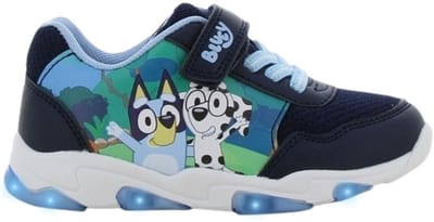 Bluey - Schoenen voor jongens met lichtjes - Bluey en Chloe Sneakers voor kinderen met klittenband - Lichtgevende kindersneaker - Maat 24 - Blauw