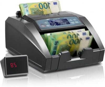 Geld Telmachine - Bankbiljet Teller - Snel Geld Tellen - Valutadetectie UV MG - 1000 Stuks/Min - Grijs