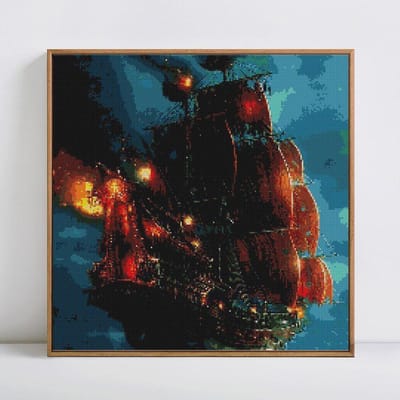 Peinture diamant 5D à faire soi-même, voilier panoramique, strass ronds complets, image diamant, broderie 30x30CM
