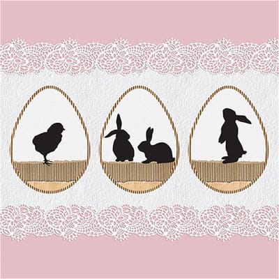 Ambiente Paas thema servetten - 20x - Paasei print - 33 x 33 cm - Pasen - feestservetten - Paasontbijt tafeldecoratie