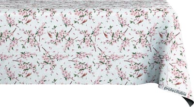 Protecttable - Tafelzeil Cherryblossom Birds 140x140cm - Tafelkleed Afwasbaar - Kunststof