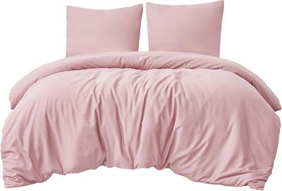Omgoods - 3-Piece Duvet Cover Set 200 x 200 cm in Roze Microfiber