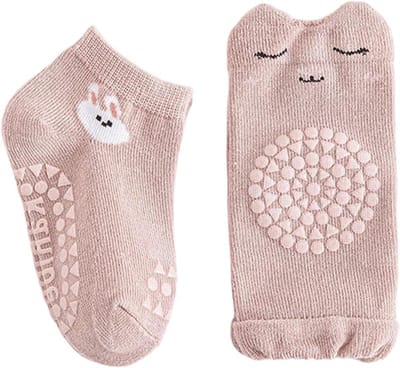 Baby Kniebeschermers - Kruipprotectie Sokken - Leren Lopen - Antislip Zolen - 1-3 Jaar - Roze