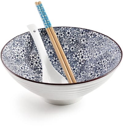 - Set voor ramen Sapporo, kom + lepel + 2 stokjes, porselein