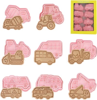 Set van 8 Snijvormpjes voor Auto Koekjes - 3D Racing Thema voor Kinderen en Feestjes