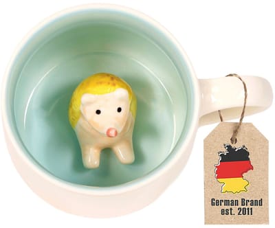 Intirilife Koffiemok, 3D Theemok met Egel - Vulcapaciteit van 300 ml - Keramische mok, tekenfilm, leuk cadeau, mok met handvat