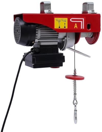Elektrische Takel - Lier Hijsinstallatie - Materiaal Hijsen - Draadloze Afstandsbediening - 200 kg - Rood Zwart